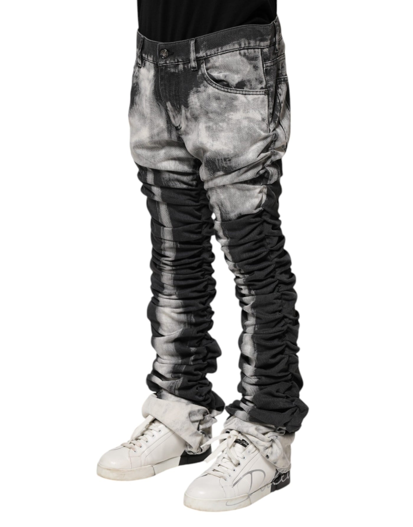 Dolce &amp; Gabbana Black Tie Dye Straight Denim Jeans