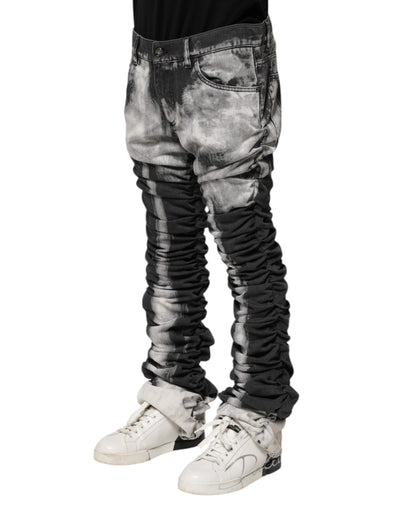 Dolce &amp; Gabbana Black Tie Dye Straight Denim Jeans