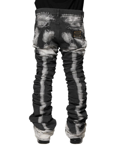 Dolce &amp; Gabbana Black Tie Dye Straight Denim Jeans