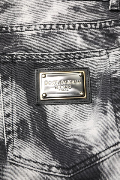 Dolce &amp; Gabbana Black Tie Dye Straight Denim Jeans