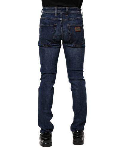 Dolce &amp; Gabbana donkerblauwe skinny jeans van katoen