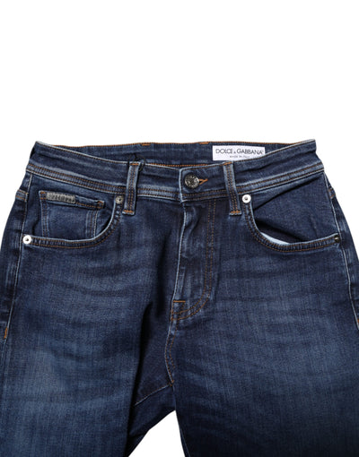 Dolce &amp; Gabbana donkerblauwe skinny jeans van katoen