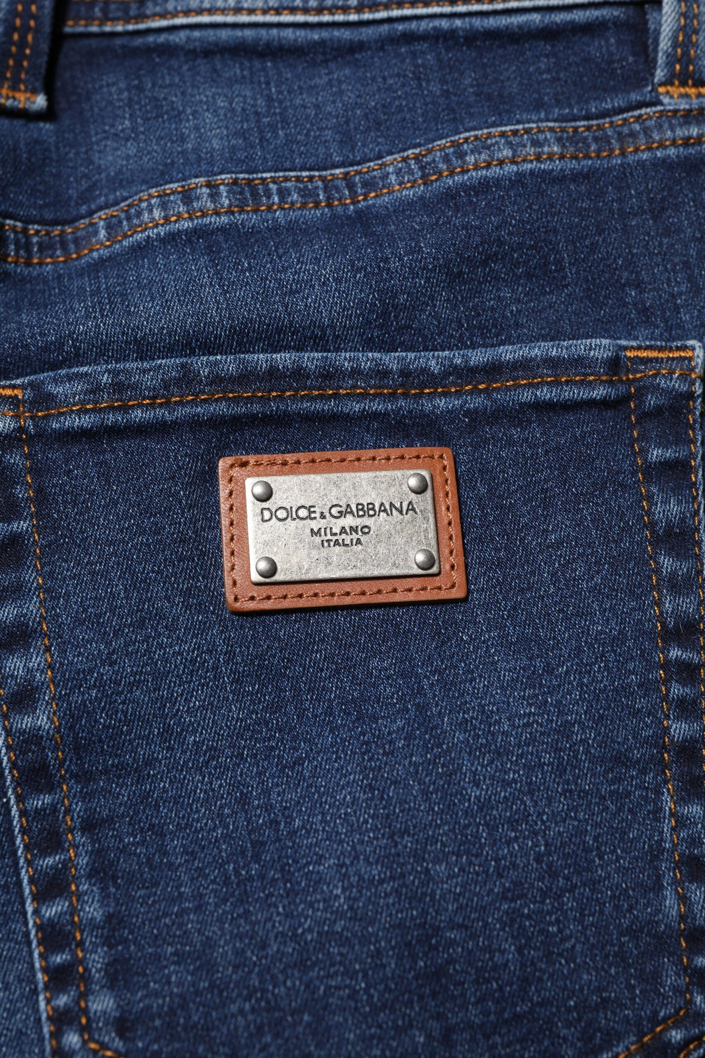Dolce &amp; Gabbana donkerblauwe skinny jeans van katoen