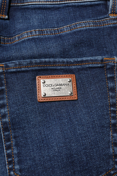 Dolce &amp; Gabbana donkerblauwe skinny jeans van katoen