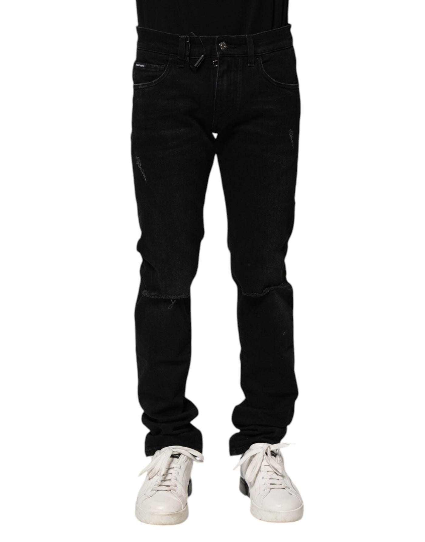 Dolce &amp; Gabbana Zwarte Katoenen Skinny Heren Denim Jeans