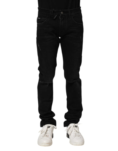Dolce &amp; Gabbana Zwarte Katoenen Skinny Heren Denim Jeans