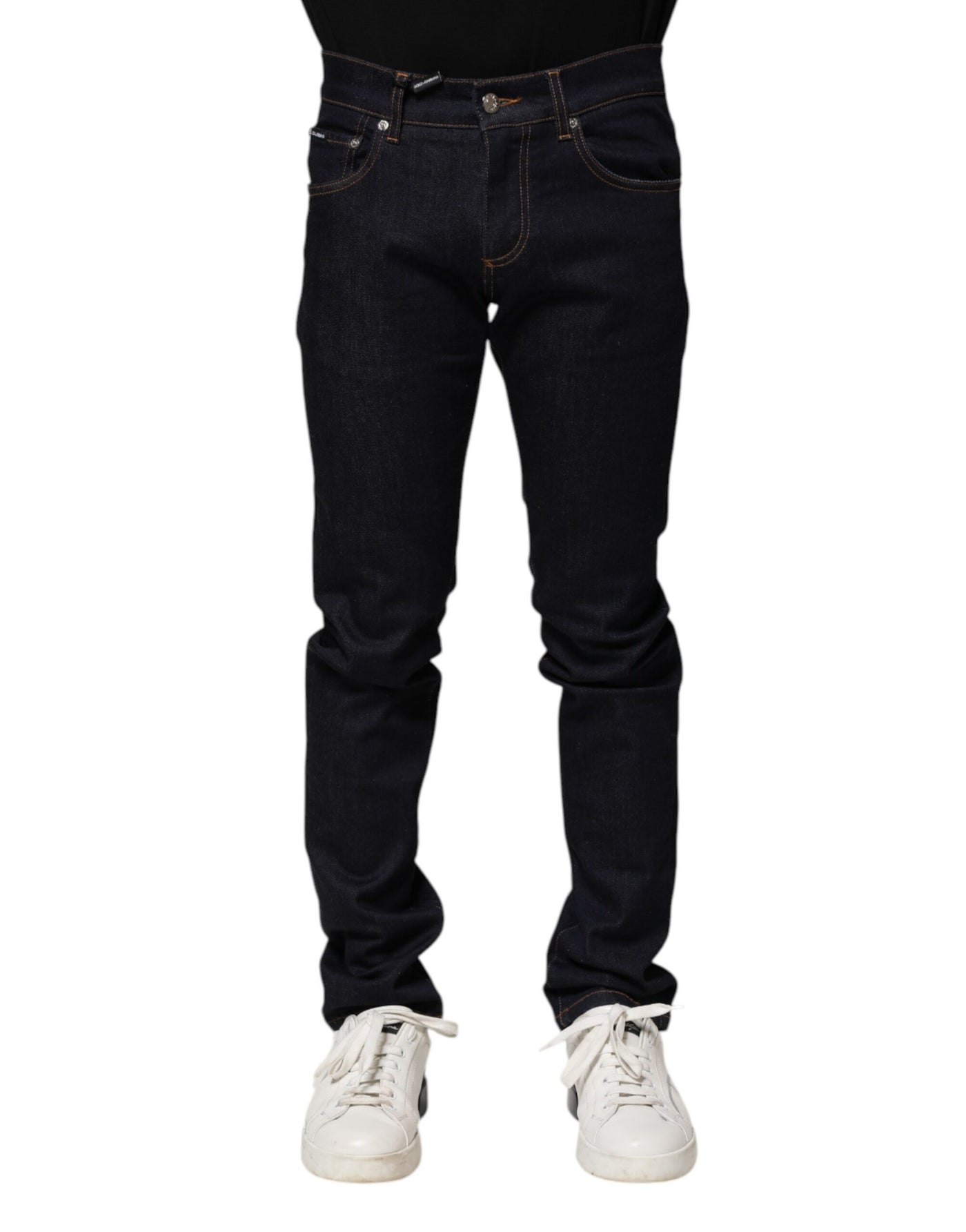 Dolce &amp; Gabbana Zwarte Katoenen Skinny Heren Denim Jeans