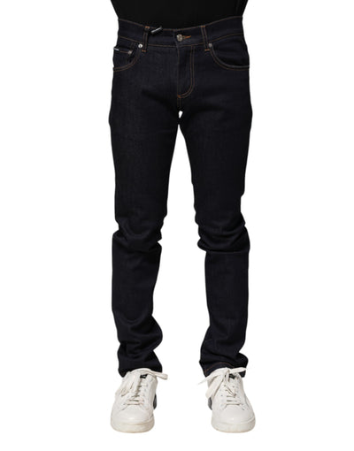 Dolce &amp; Gabbana Zwarte Katoenen Skinny Heren Denim Jeans