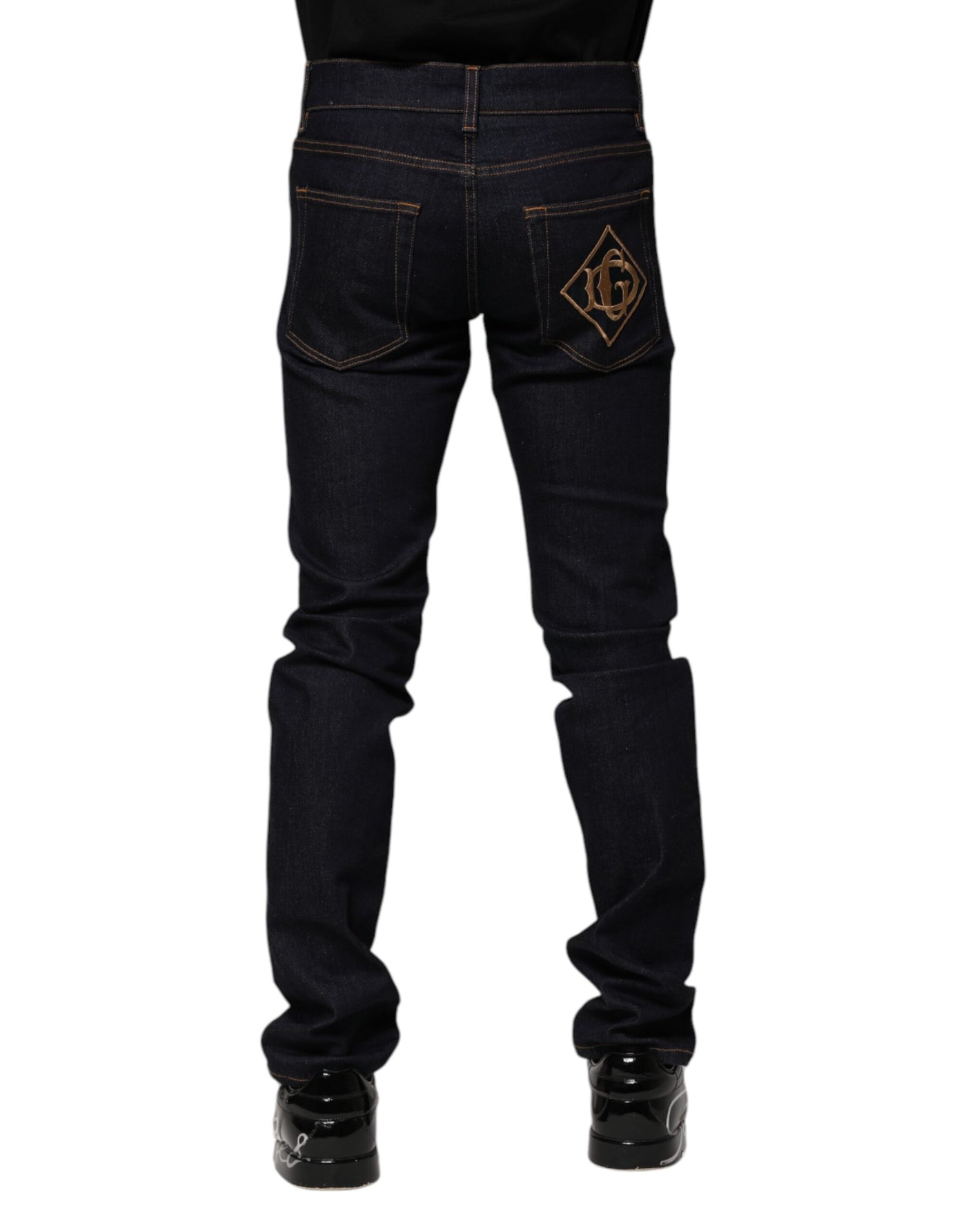Dolce &amp; Gabbana Zwarte Katoenen Skinny Heren Denim Jeans