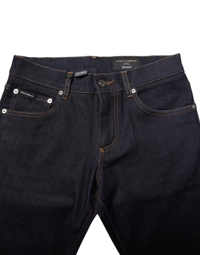 Dolce &amp; Gabbana Zwarte Katoenen Skinny Heren Denim Jeans