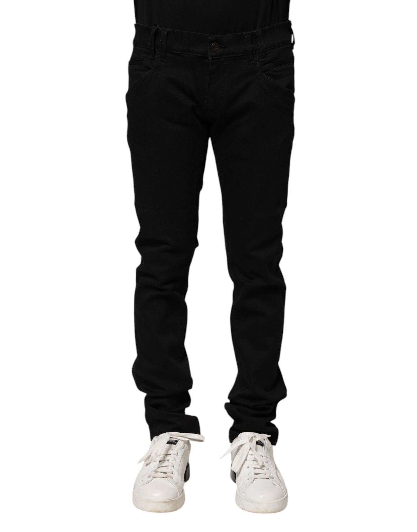 Dolce &amp; Gabbana Zwarte Katoenen Skinny Heren Denim Jeans