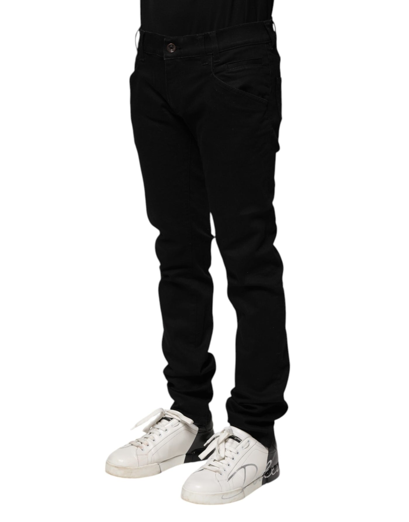 Dolce &amp; Gabbana Zwarte Katoenen Skinny Heren Denim Jeans
