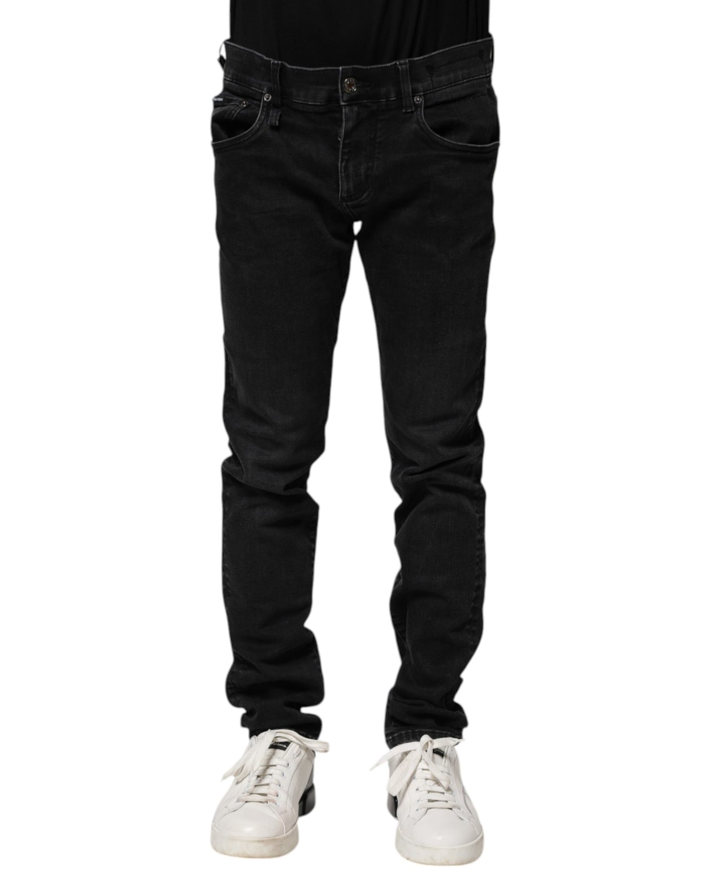 Dolce &amp; Gabbana Zwarte Katoenen Skinny Heren Denim Jeans