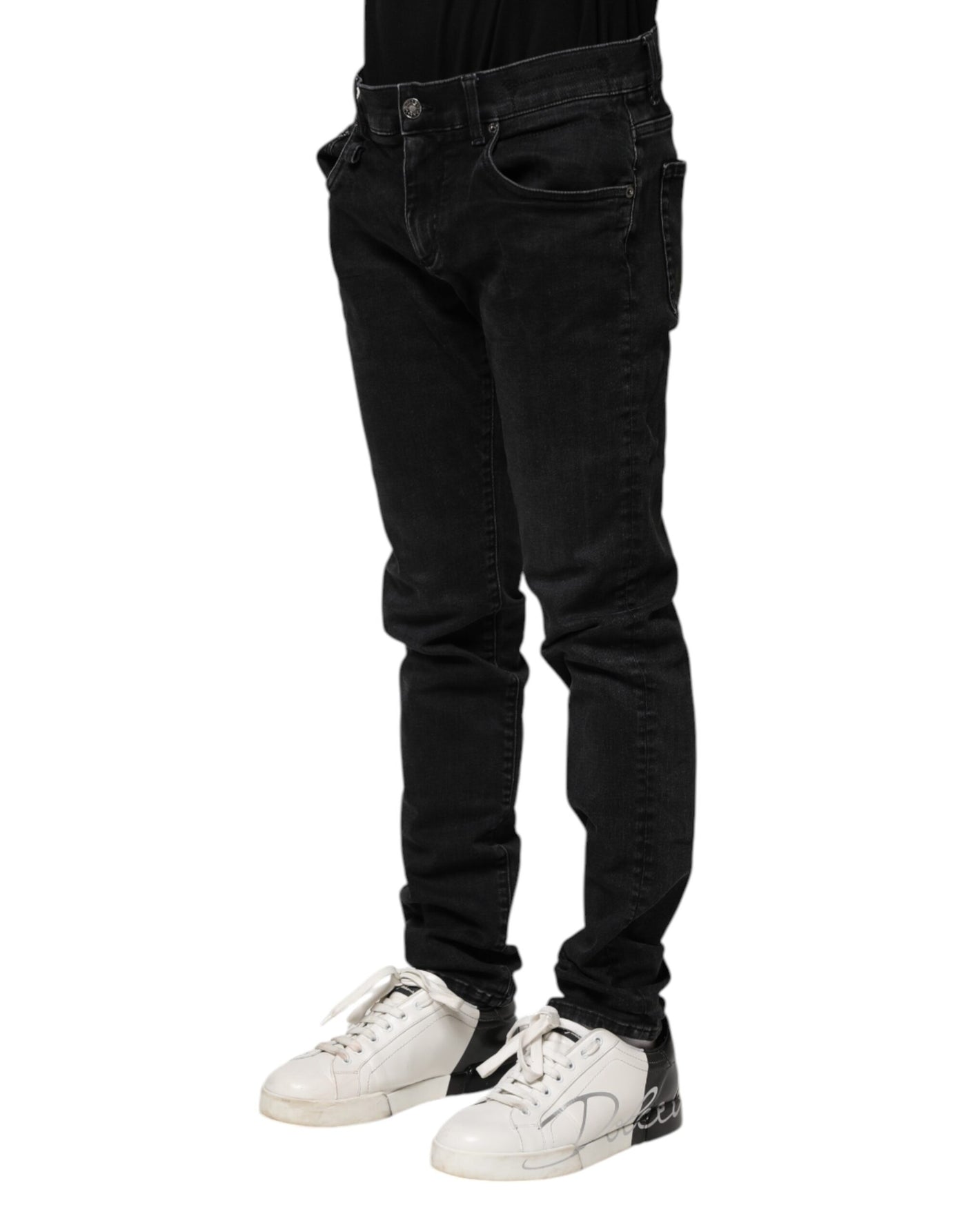 Dolce &amp; Gabbana Zwarte Katoenen Skinny Heren Denim Jeans