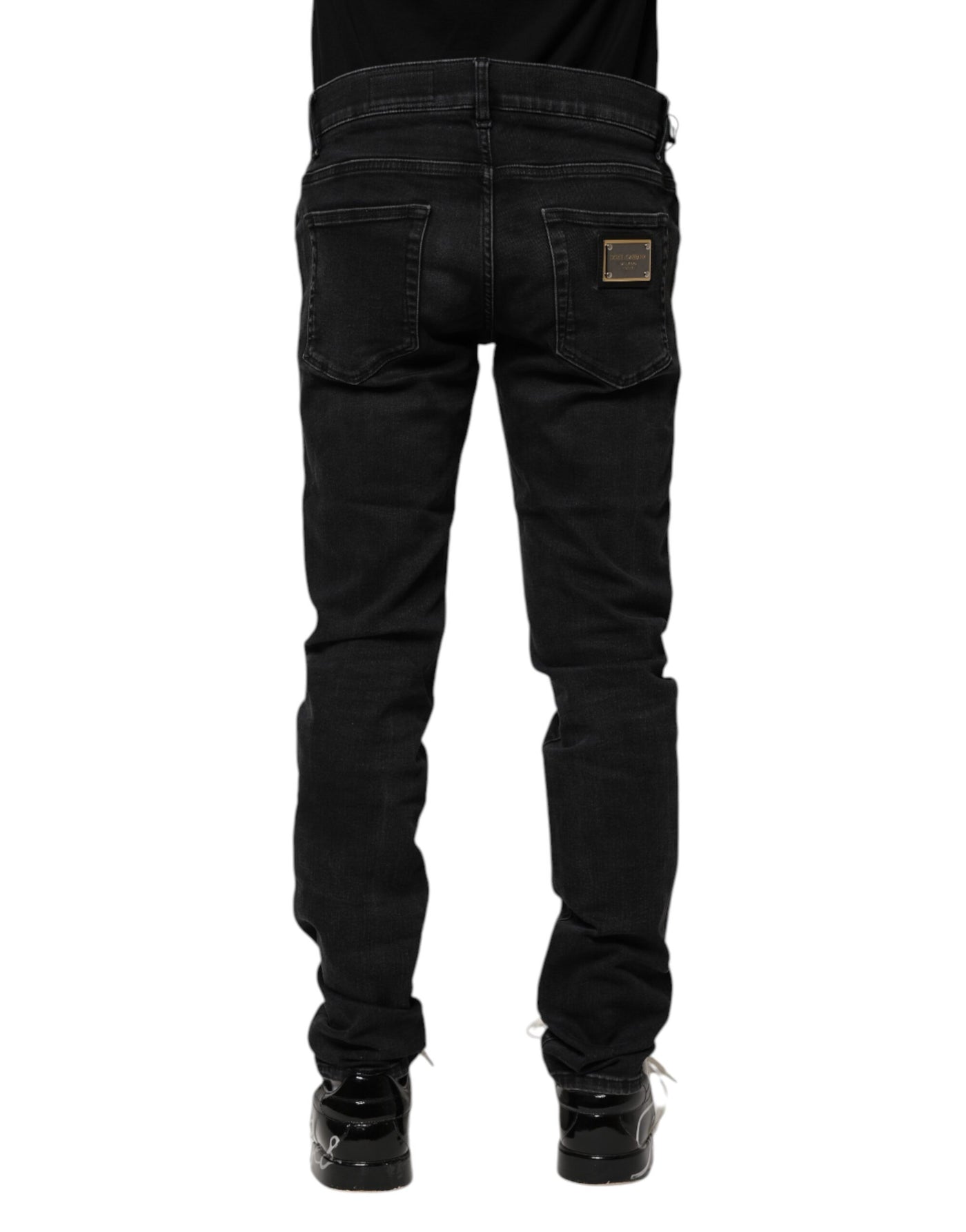 Dolce &amp; Gabbana Zwarte Katoenen Skinny Heren Denim Jeans