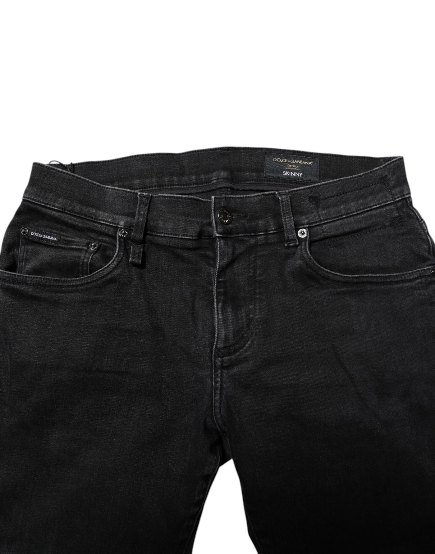Dolce &amp; Gabbana Zwarte Katoenen Skinny Heren Denim Jeans