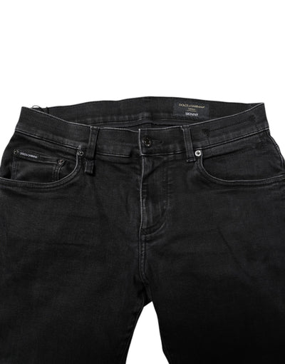 Dolce &amp; Gabbana Zwarte Katoenen Skinny Heren Denim Jeans