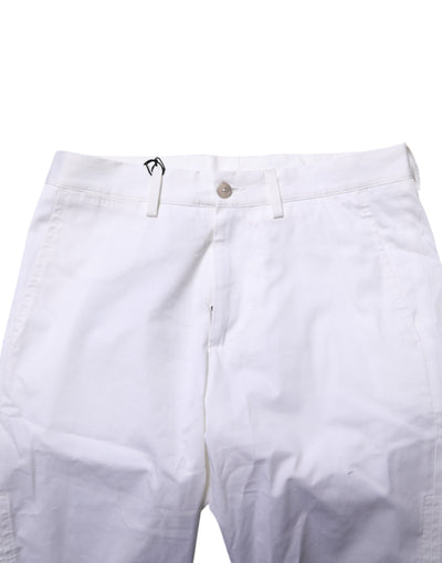 Dolce &amp; Gabbana Witte Katoenen Stretch Heren Denim Bermuda Shorts