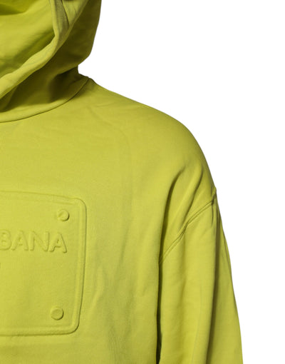 Sweat-shirt à capuche en coton vert Dolce &amp; Gabbana avec logo