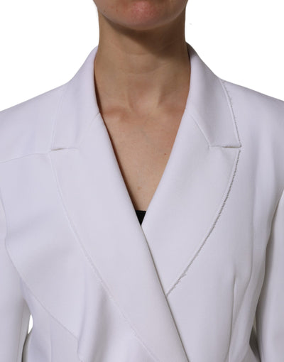 MSGM Wit Polyester Lange Mouwen Geplooide Wikkeljas