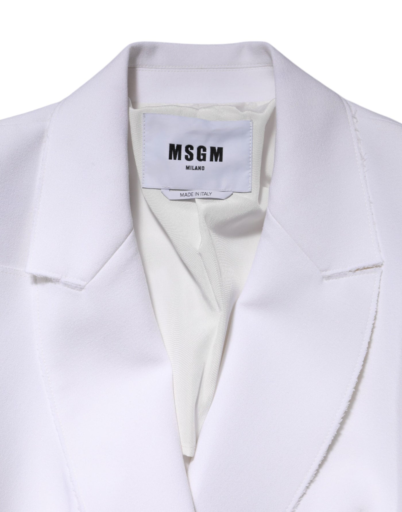 MSGM Wit Polyester Lange Mouwen Geplooide Wikkeljas