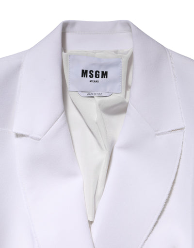 MSGM Wit Polyester Lange Mouwen Geplooide Wikkeljas