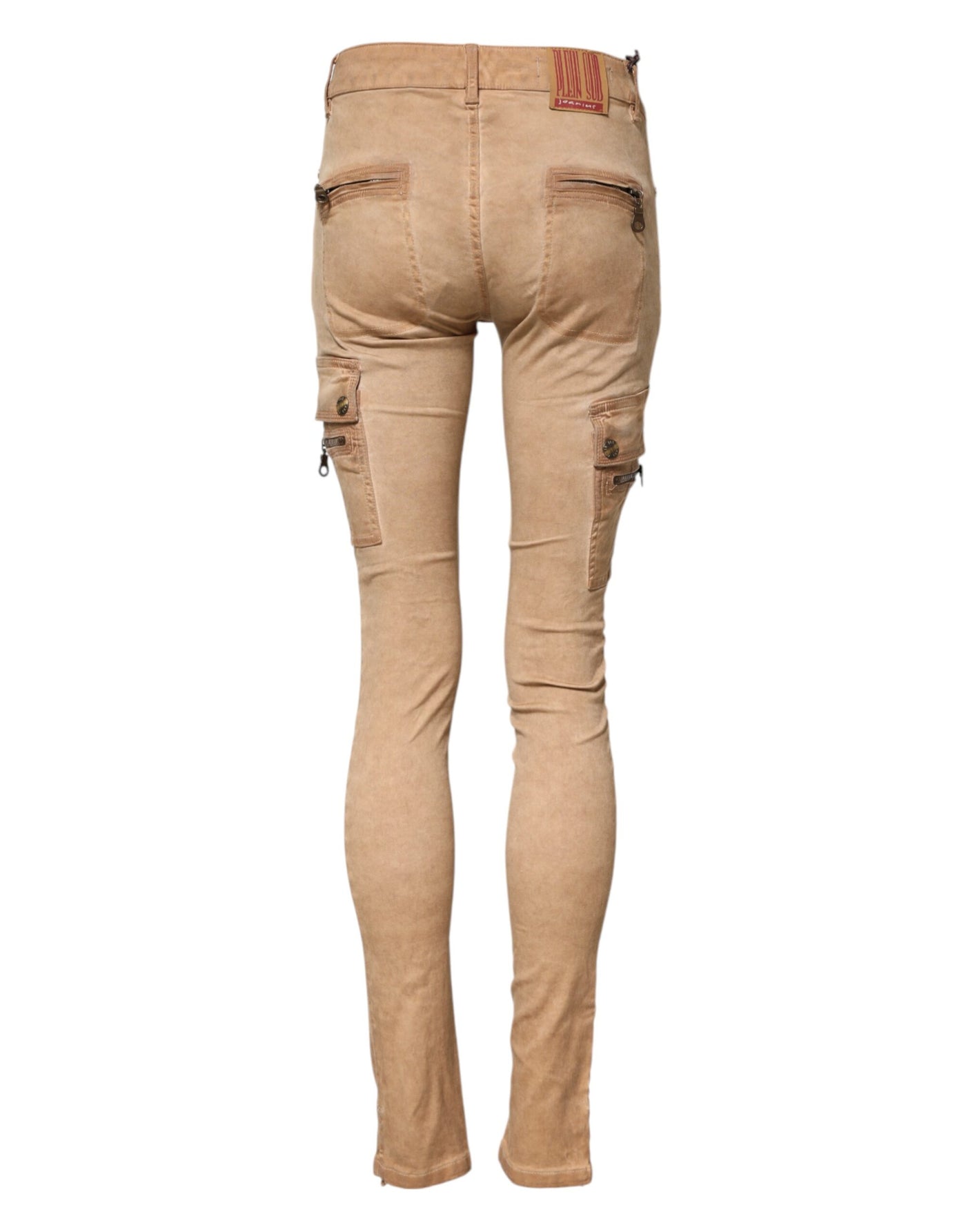 Jean skinny taille moyenne en coton marron PLEIN SUD