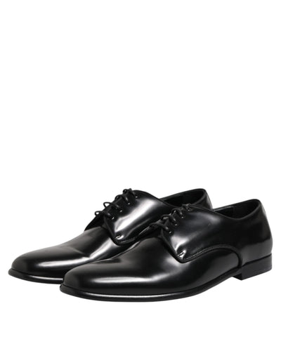 Dolce &amp; Gabbana Zwarte Leren Veterschoenen voor Heren