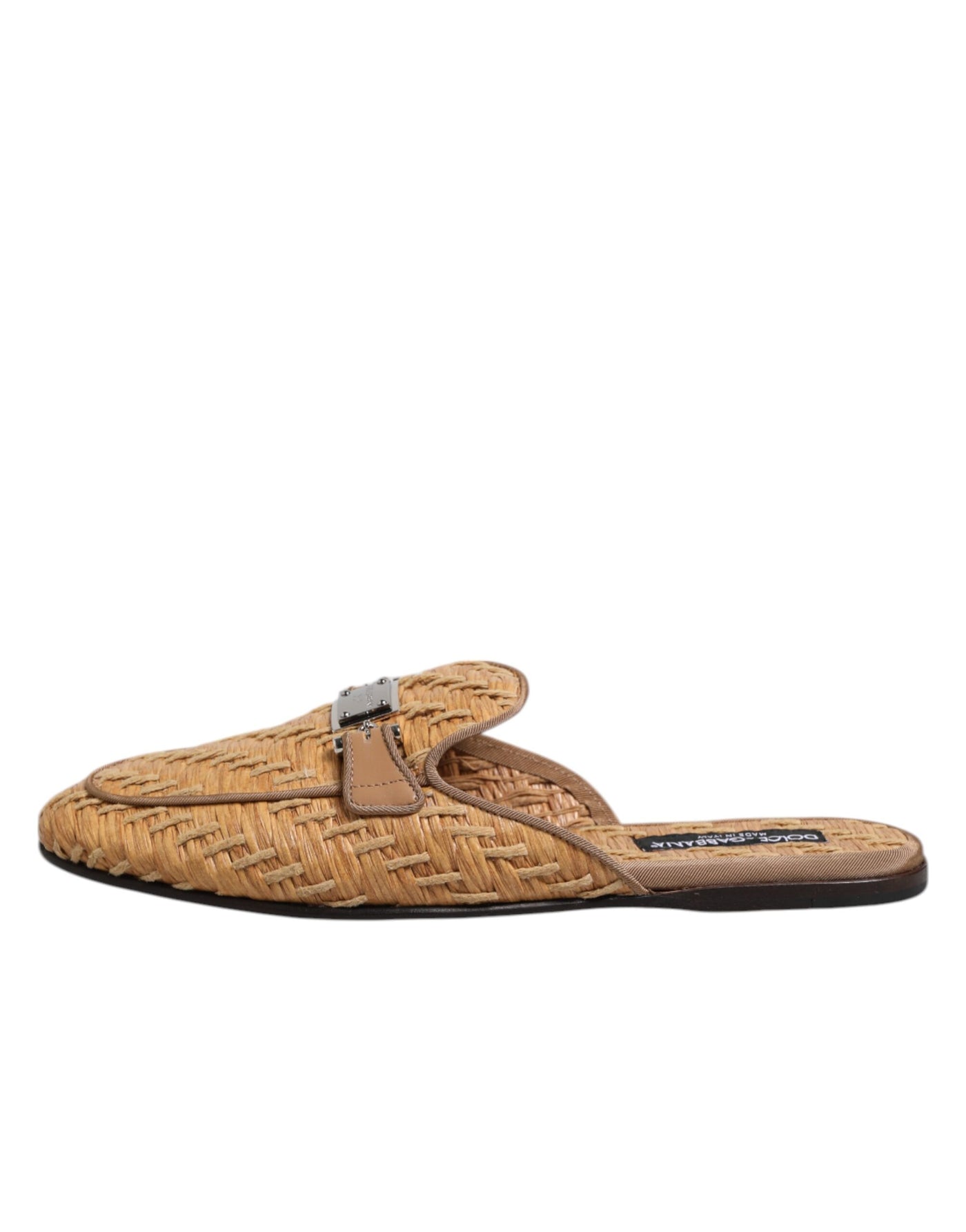 Dolce &amp; Gabbana Beige Rattan Platte Muiltjes Heren Sandalen Schoenen