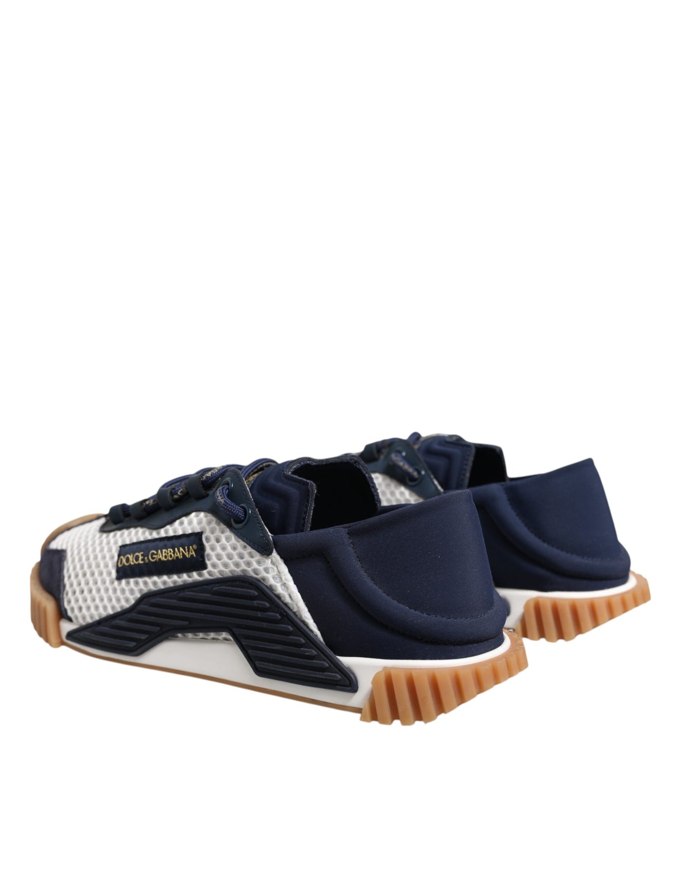 Dolce &amp; Gabbana Witte Blauwe Veterschoenen NS1 Sneakers