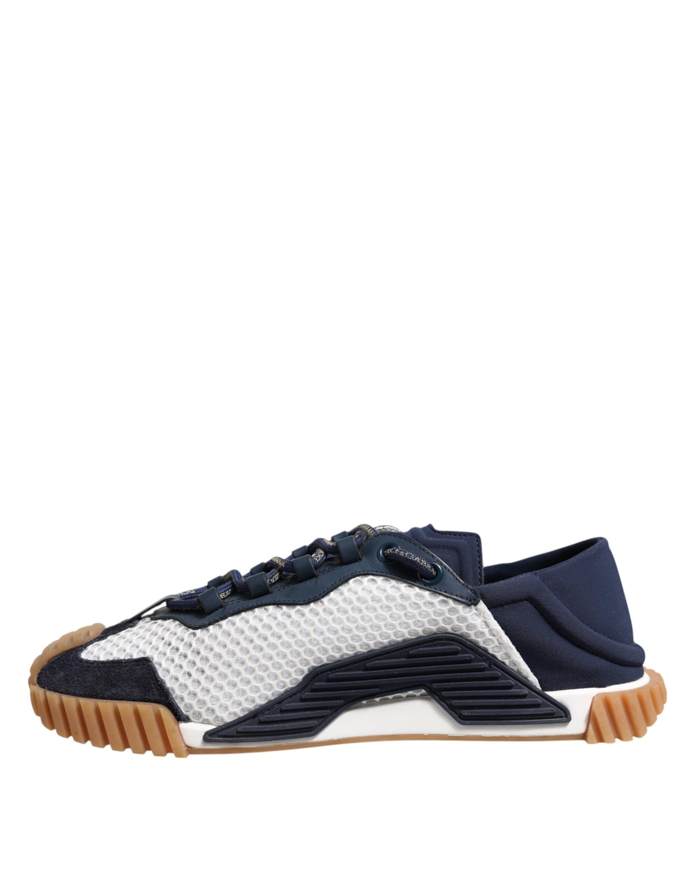Dolce &amp; Gabbana Witte Blauwe Veterschoenen NS1 Sneakers