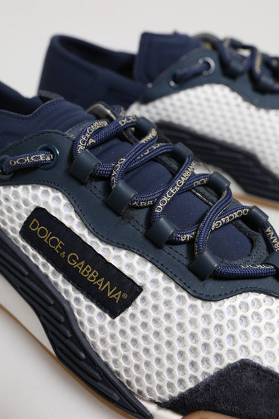 Dolce &amp; Gabbana Witte Blauwe Veterschoenen NS1 Sneakers