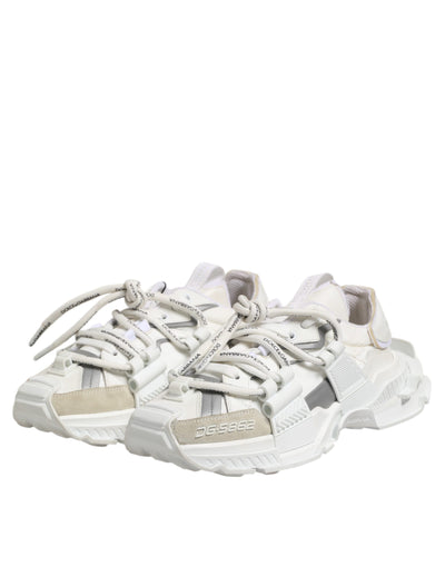 Dolce &amp; Gabbana Wit Grijze Lage Ruimte Sneakers Schoenen