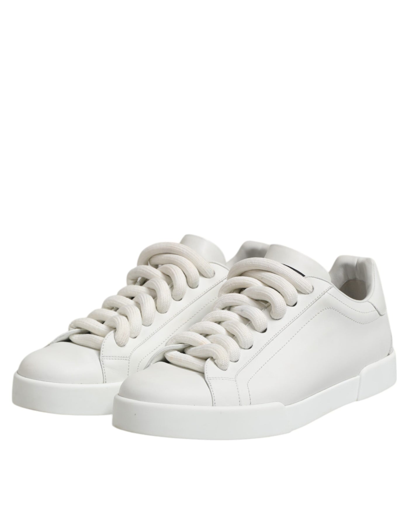 Dolce &amp; Gabbana Witte Logo Veterschoenen Lage Top Heren Sneakers Schoenen