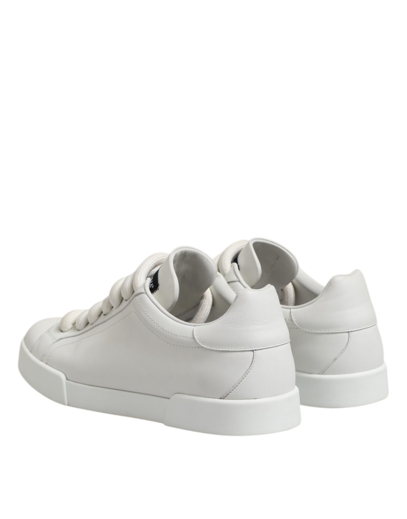 Dolce &amp; Gabbana Witte Logo Veterschoenen Lage Top Heren Sneakers Schoenen