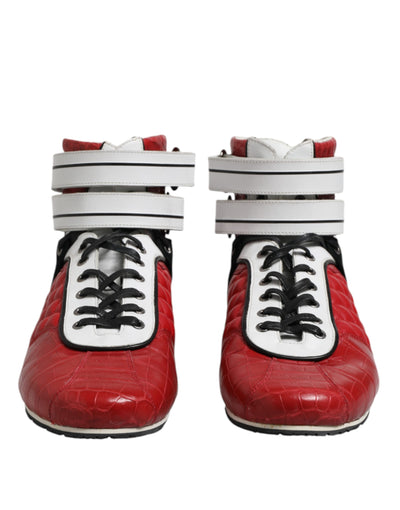 Dolce &amp; Gabbana rode gewatteerde leren veterschoenen