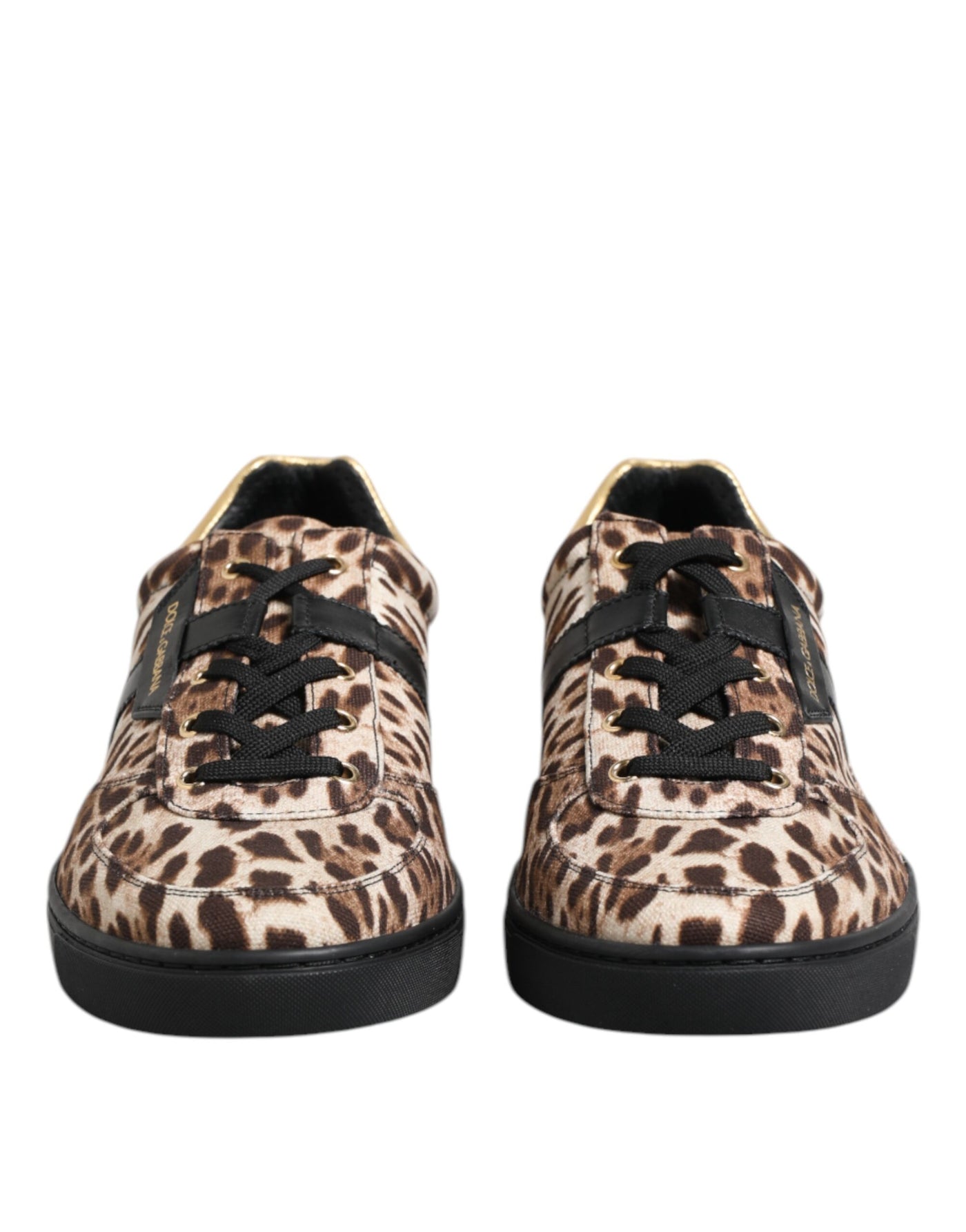 Dolce &amp; Gabbana Bruine Luipaard Logo Print Katoenen Sneakers Schoenen