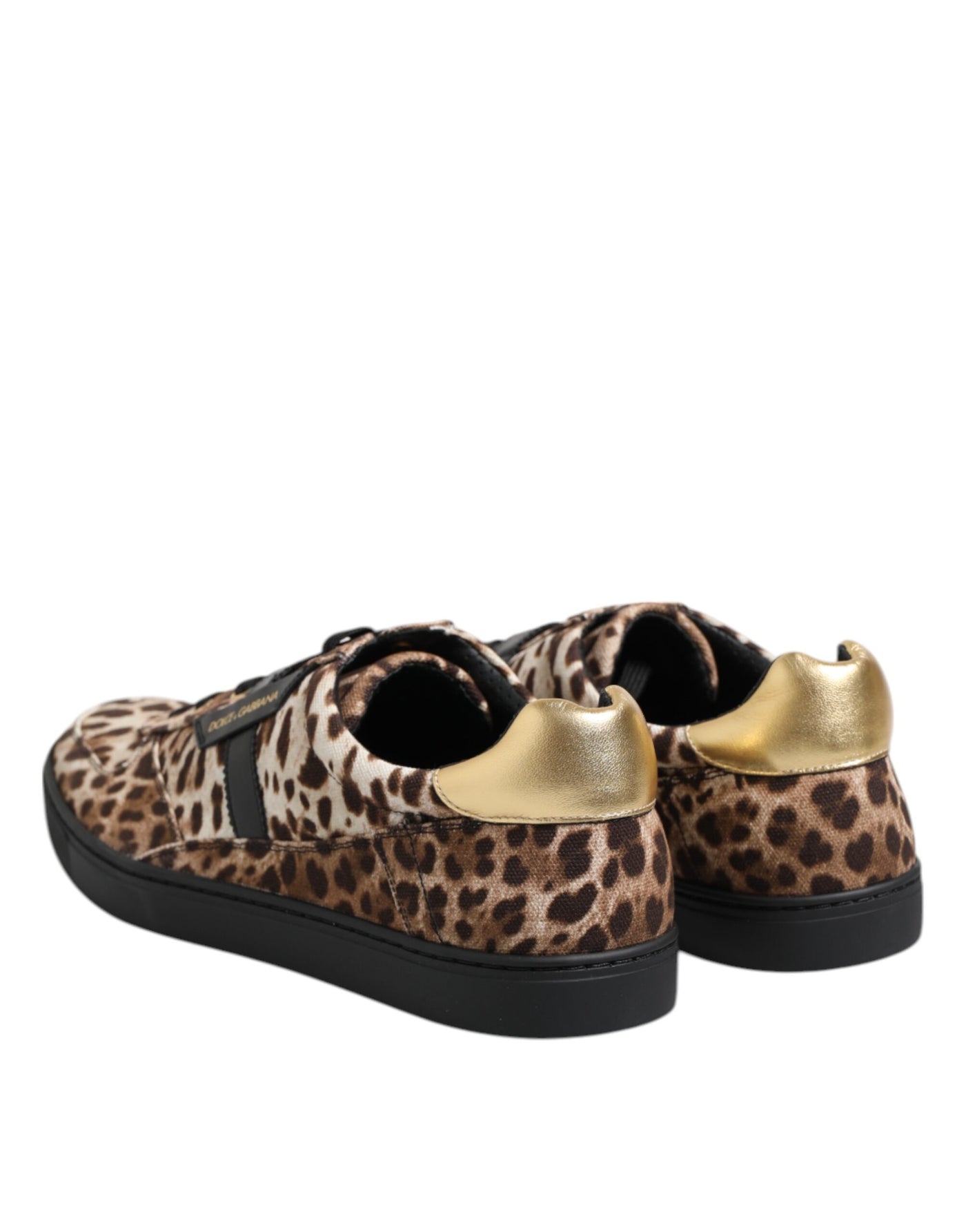 Dolce &amp; Gabbana Bruine Luipaard Logo Print Katoenen Sneakers Schoenen