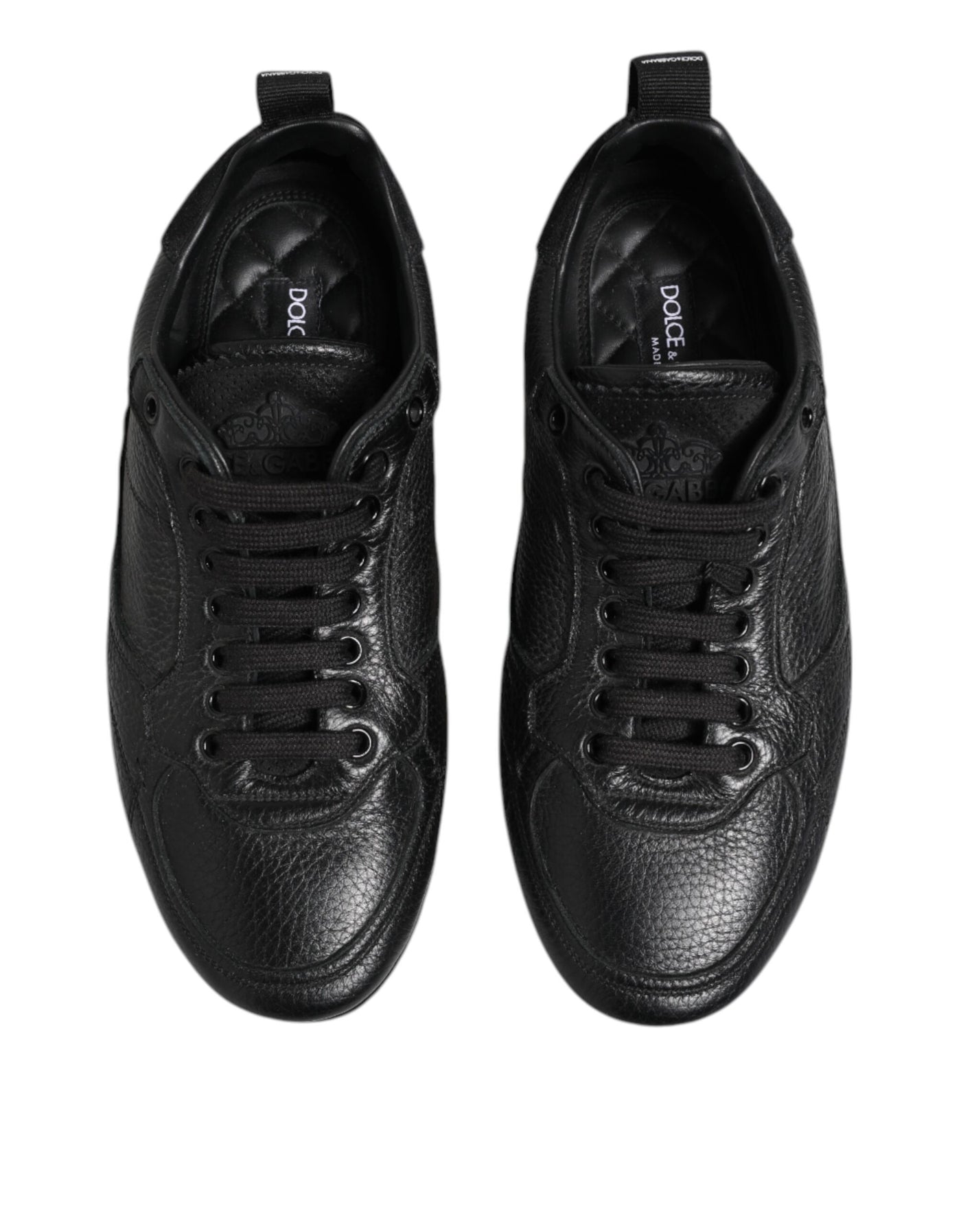 Dolce &amp; Gabbana zwarte leren veterschoenen met lage bovenkant