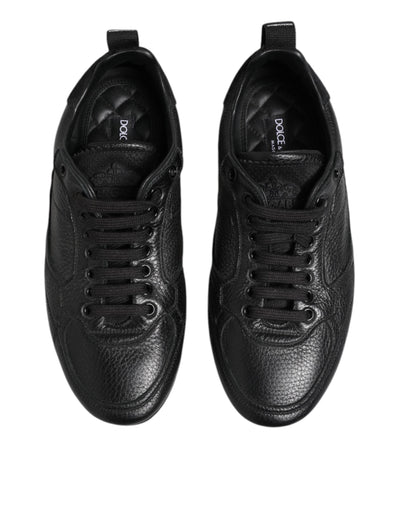 Dolce &amp; Gabbana zwarte leren veterschoenen met lage bovenkant