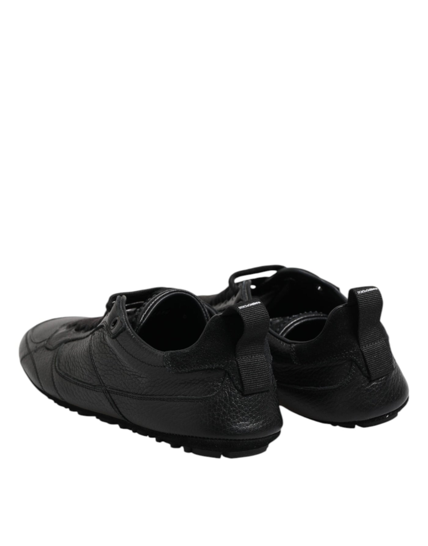 Dolce &amp; Gabbana zwarte leren veterschoenen met lage bovenkant