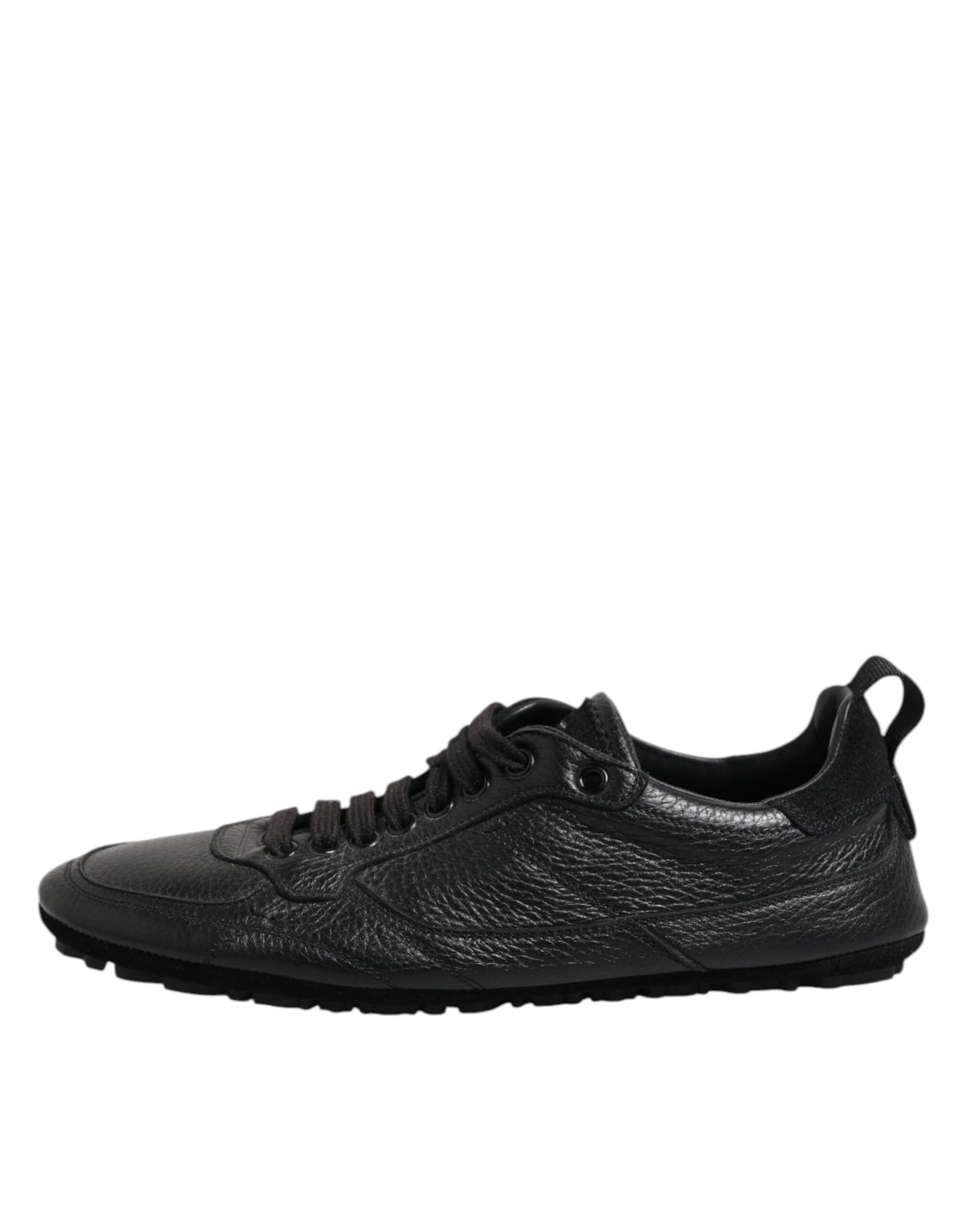 Dolce &amp; Gabbana zwarte leren veterschoenen met lage bovenkant