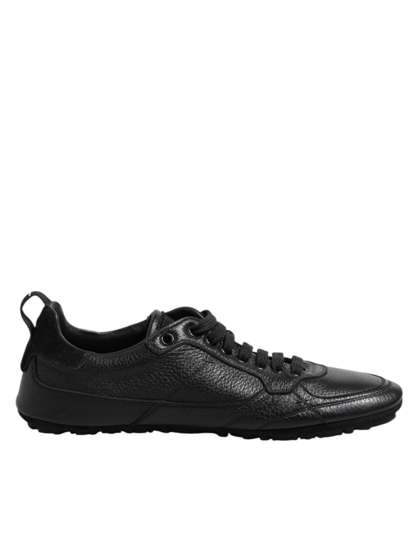 Dolce &amp; Gabbana zwarte leren veterschoenen met lage bovenkant