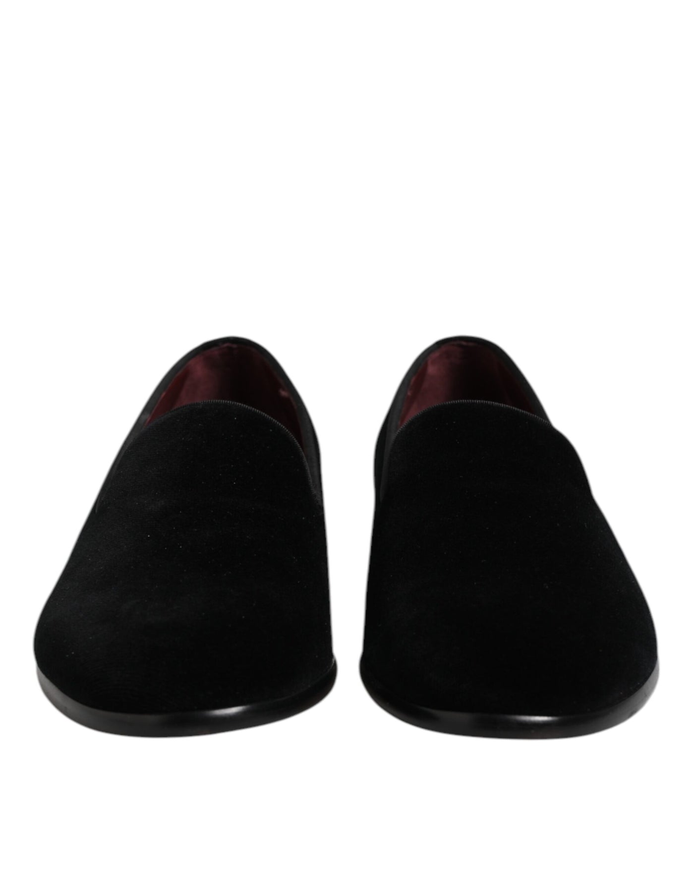 Dolce &amp; Gabbana Zwarte Fluwelen Slip-On Loafers Formele Schoenen