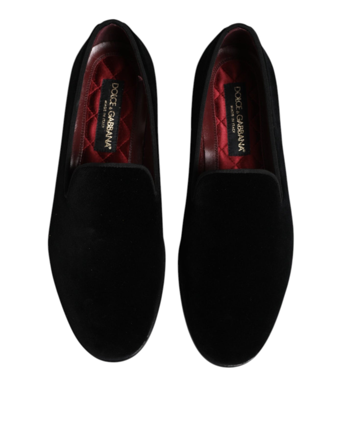 Dolce &amp; Gabbana Zwarte Fluwelen Slip-On Loafers Formele Schoenen