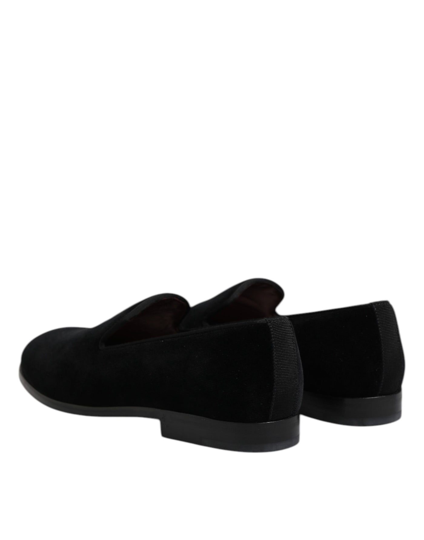 Dolce &amp; Gabbana Zwarte Fluwelen Slip-On Loafers Formele Schoenen