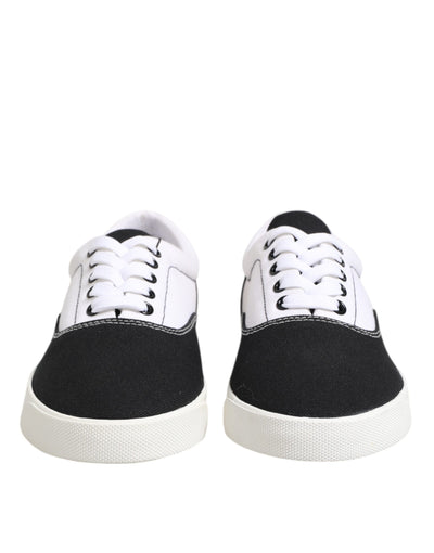 Dolce &amp; Gabbana Zwarte Veterschoenen voor Heren van Katoenen Canvas
