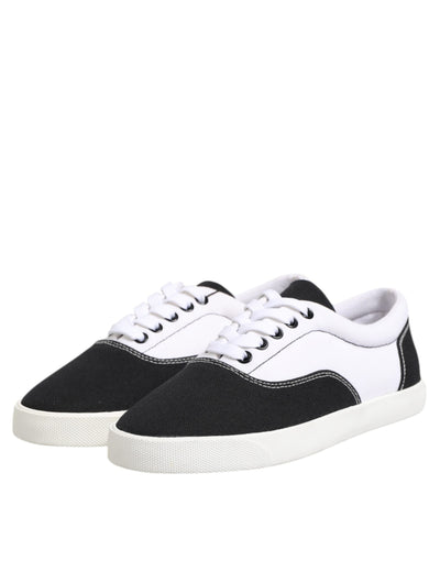 Dolce &amp; Gabbana Zwarte Veterschoenen voor Heren van Katoenen Canvas