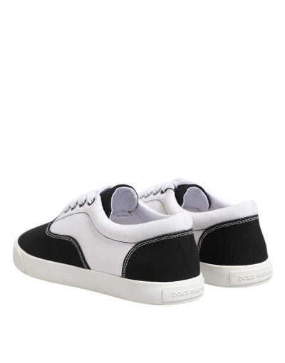Dolce &amp; Gabbana Zwarte Veterschoenen voor Heren van Katoenen Canvas