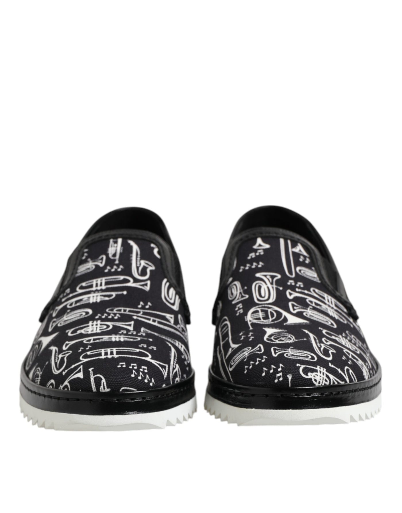 Dolce &amp; Gabbana Zwarte Slip On Bedrukte Heren Loafers Schoenen